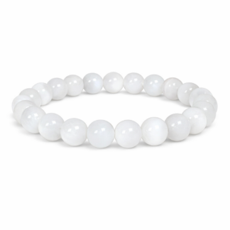Pulseira de Selenite – Esferas 8 mm
