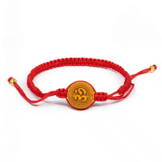 Pulseira de Nós – Símbolo OM Vermelha