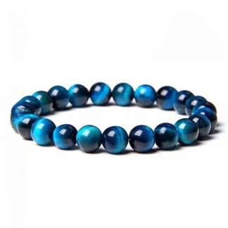 Pulseira de Olho de Gato Azul – Esferas 8 mm