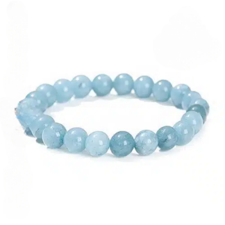 Pulseira de Agua Marinha – Esferas 8 mm