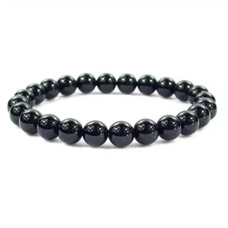 Pulseira de Obsidiana Negra – Esferas 8 mm